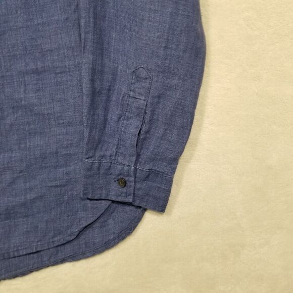 Boden Womens 4R Blue Classic Button Front Long Sleeve Rounded Hem Shirt - Picture 3 of 7